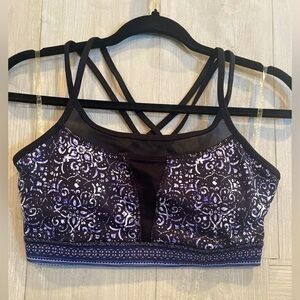 NWOT Gaiam -411 Purple & Black  Sports Bra Small